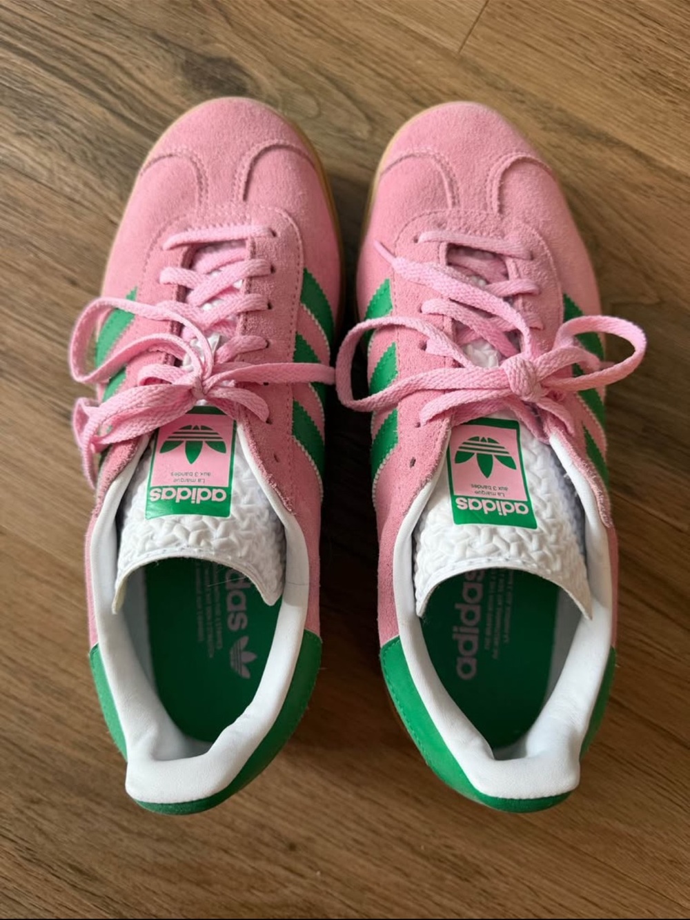 adidas Pink and Green Gazelle Women's Sneakers